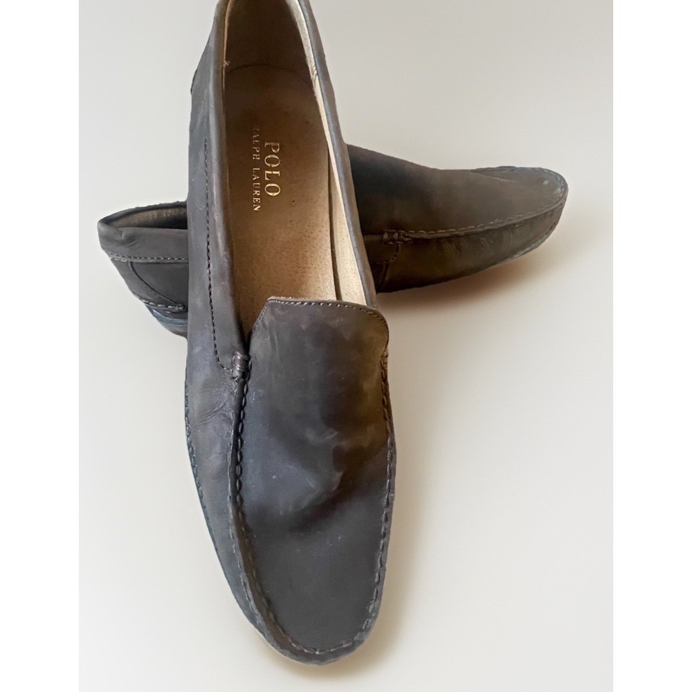 Ralph Lauren Kristoffer Brown Leather Loafers Men's‎ 12D Slip On Dress Shoes